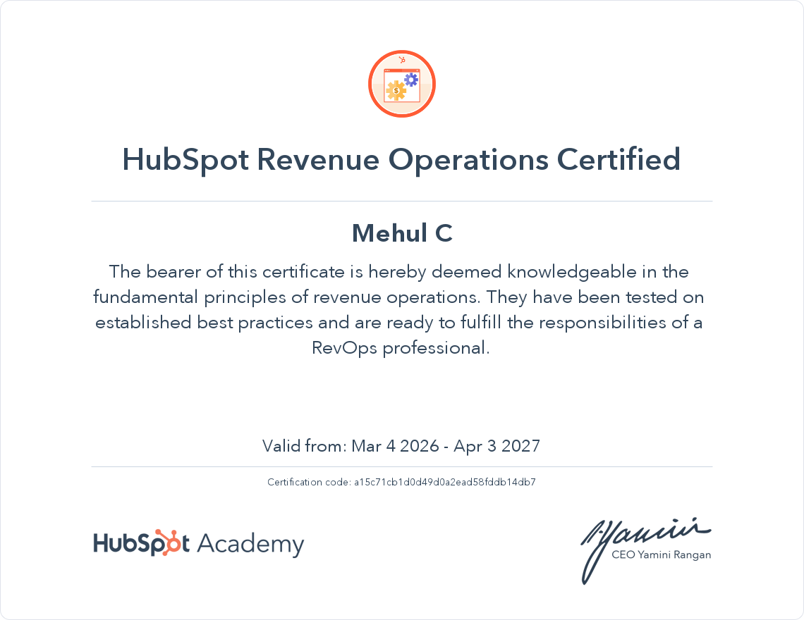 HubSpot RevOps Revenue Operations